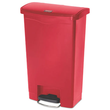 Rubbermaid® Commercial Slim Jim Resin Step-on Container, Front Step Style, 13 Gal, Red freeshipping - TVN Wholesale